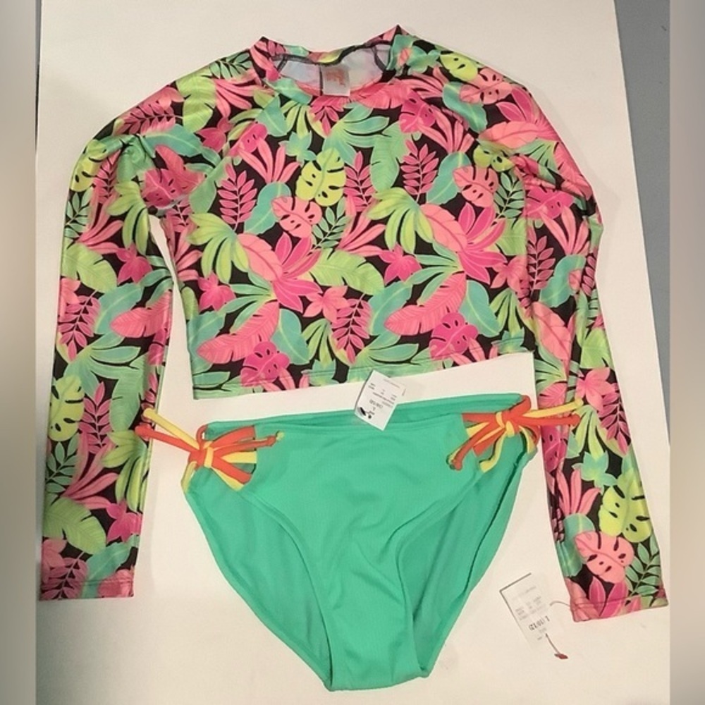 Cat & Jack Colorful Leaf Print Rashguard Set